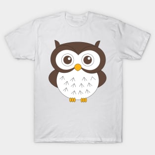 Mr Hoot Brown And White Owl Digital Art | Melanie Jensen Illustrations T-Shirt